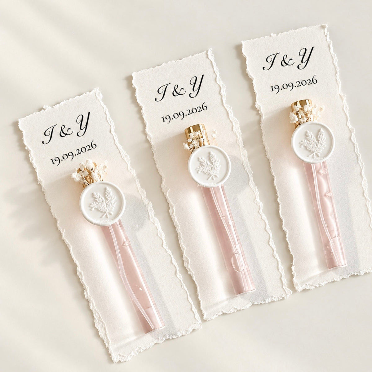 Fiole spray d’eau de Cologne Personnalisée sur Papier Handmade | Cadeau Invité Mariage & Henné