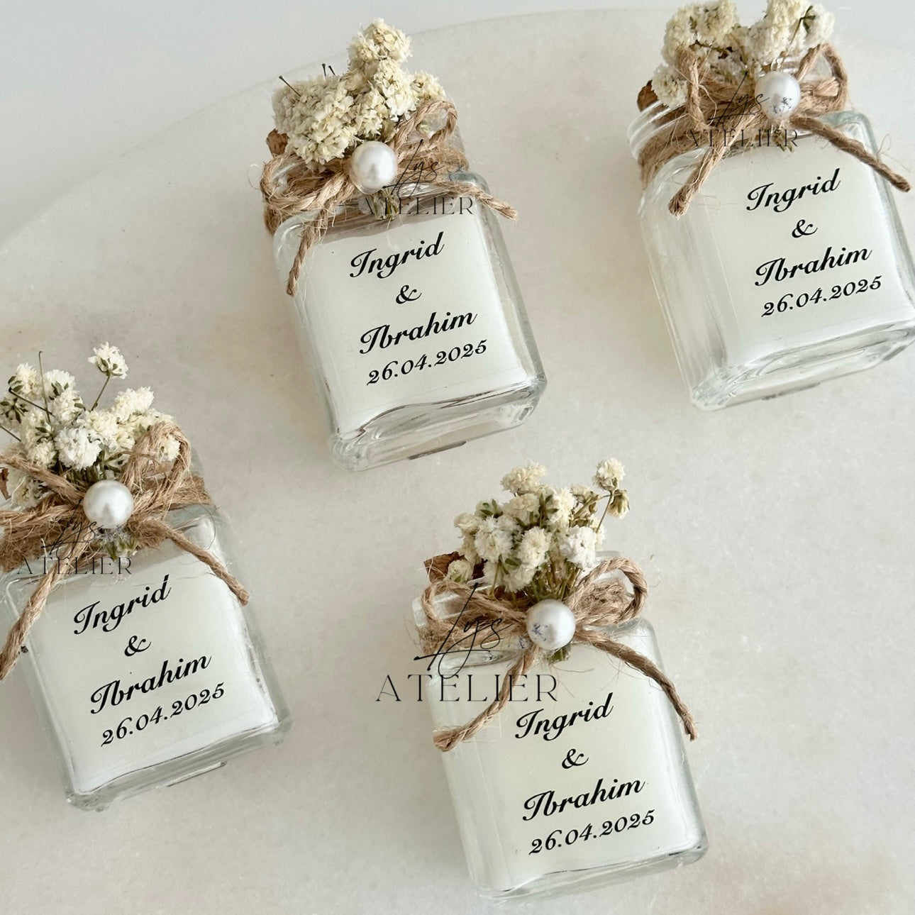 Bougie personnalisée « champêtre »