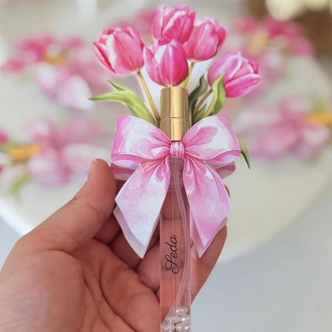 Carte Spray Fleur de Cerisier Personnalisée – Cadeau Invité Mariage, Henné, Baby Shower & Baptême