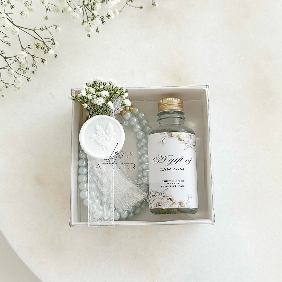 Coffret tesbih + eau de zamzam