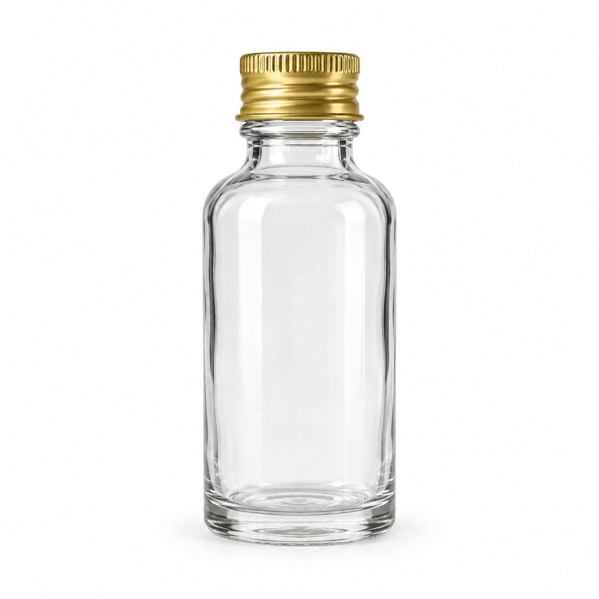 Fiole en verre vide 30 ml – Bouchon doré | Cadeaux invités DIY