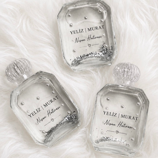 Fiole en verre personnalisée avec eau de rose ou eau de cologne citron