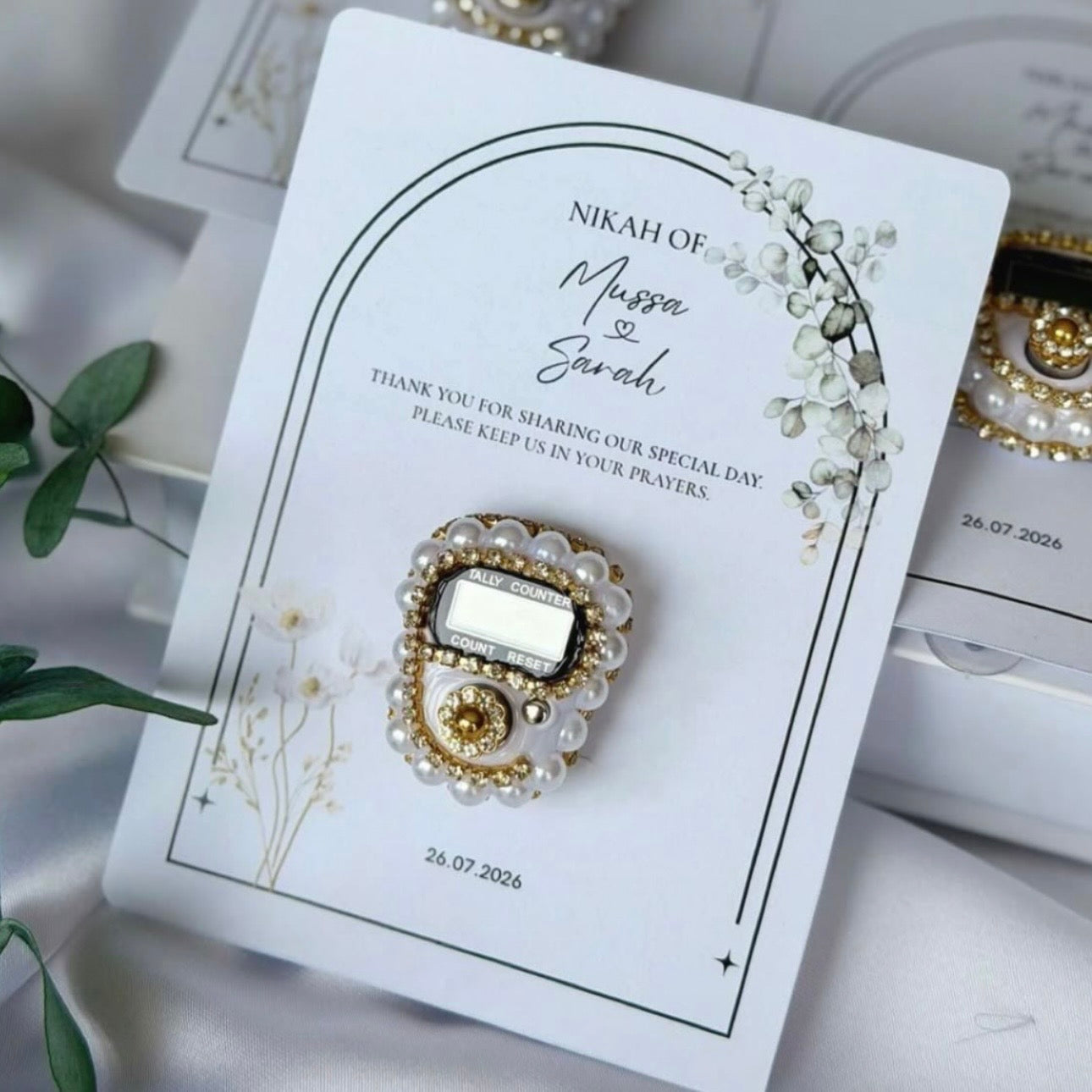 Zikirmatik personnalisé sur carte – Cadeau invité mariage, nikah & henné