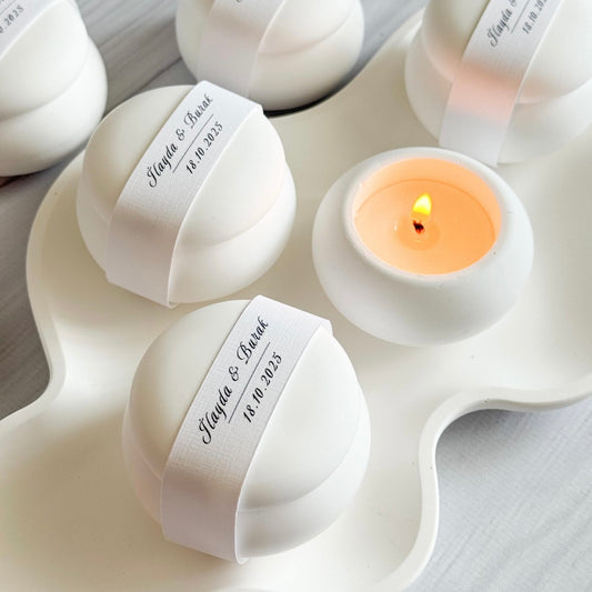 Bougie décorative en plâtre – Cadeau invité mariage & baptême