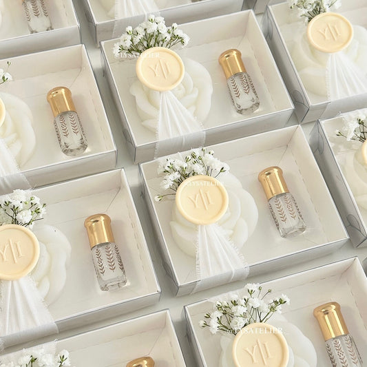 Coffret musc tahara + bougie rose