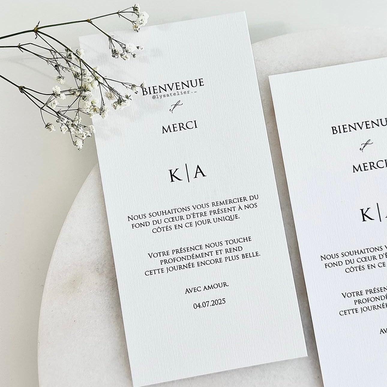 Carte de remerciement