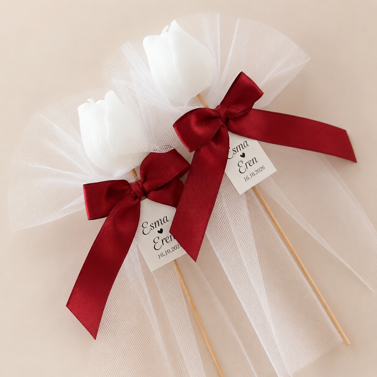 Tulipe parfumée vanille personnalisée  - Cadeau invité mariage🌷