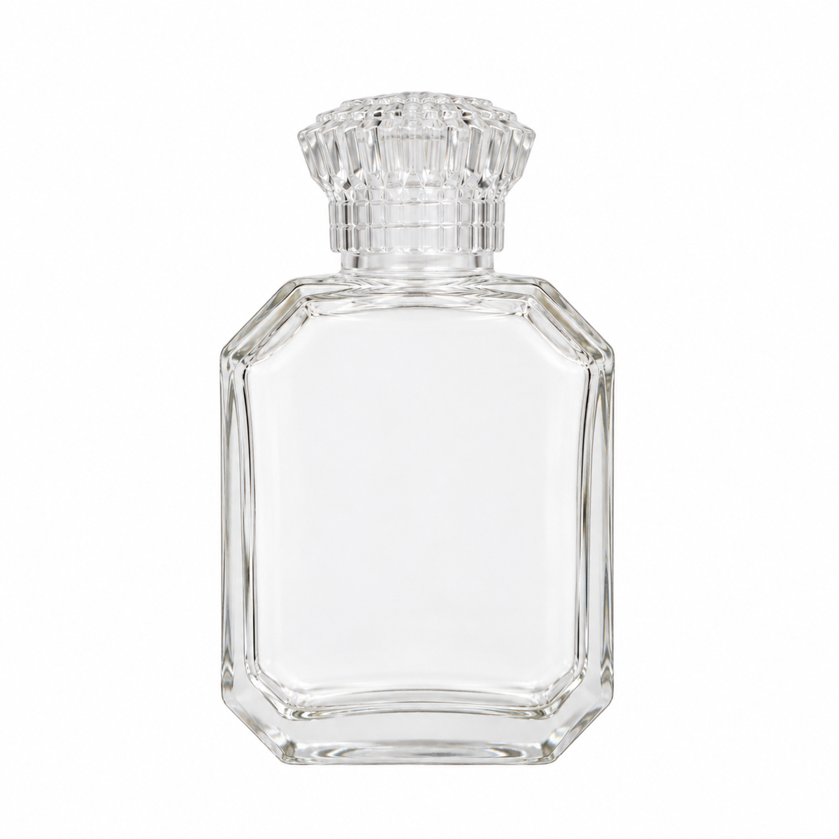 Fiole en verre rectangle vide 50 ml – Bouchon transparent décoratif | Cadeaux invités DIY