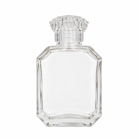 Fiole en verre rectangle vide 50 ml – Bouchon transparent décoratif | Cadeaux invités DIY